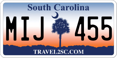 SC license plate MIJ455