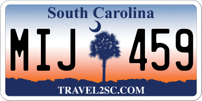 SC license plate MIJ459