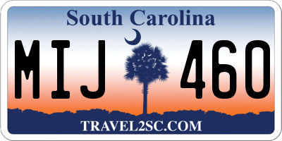 SC license plate MIJ460