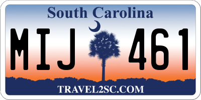 SC license plate MIJ461
