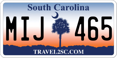 SC license plate MIJ465