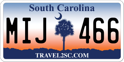 SC license plate MIJ466