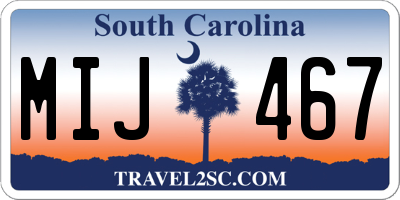 SC license plate MIJ467