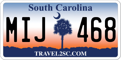 SC license plate MIJ468