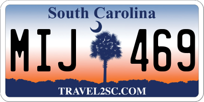 SC license plate MIJ469