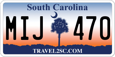 SC license plate MIJ470