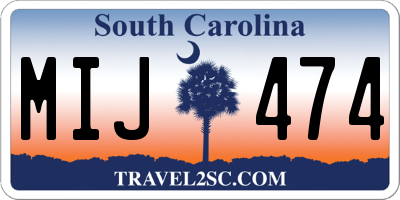 SC license plate MIJ474