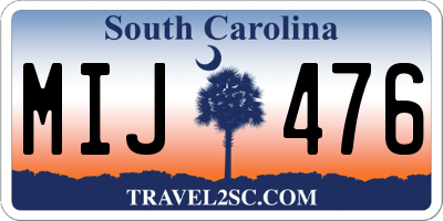 SC license plate MIJ476