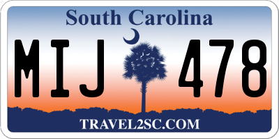 SC license plate MIJ478