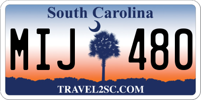 SC license plate MIJ480