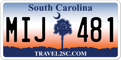 SC license plate MIJ481