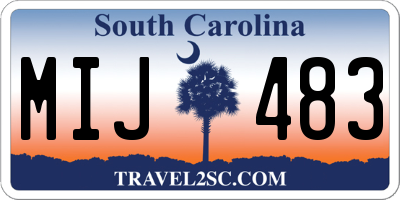SC license plate MIJ483