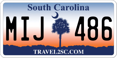 SC license plate MIJ486