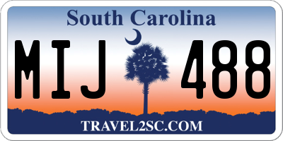 SC license plate MIJ488