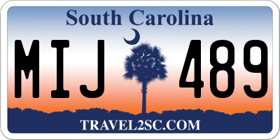 SC license plate MIJ489