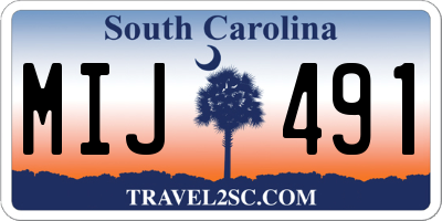 SC license plate MIJ491