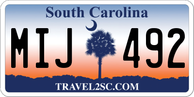 SC license plate MIJ492