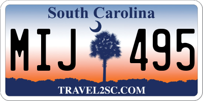SC license plate MIJ495