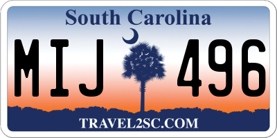 SC license plate MIJ496