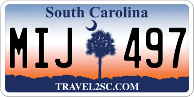 SC license plate MIJ497