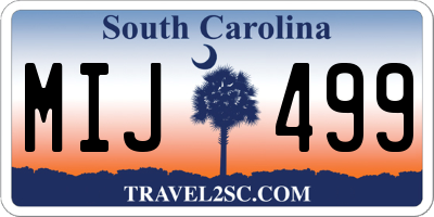 SC license plate MIJ499