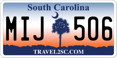 SC license plate MIJ506