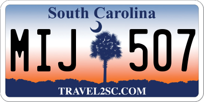 SC license plate MIJ507