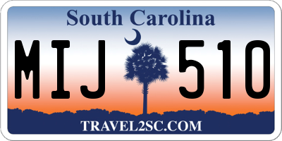 SC license plate MIJ510