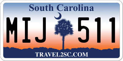 SC license plate MIJ511