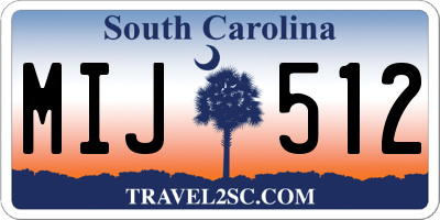 SC license plate MIJ512