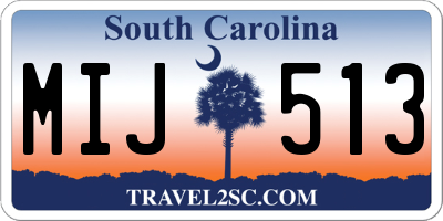 SC license plate MIJ513