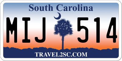 SC license plate MIJ514