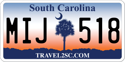 SC license plate MIJ518
