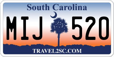 SC license plate MIJ520