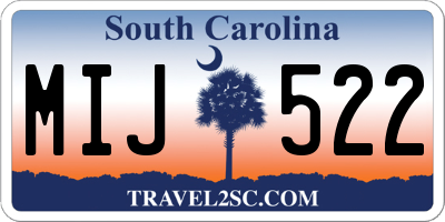 SC license plate MIJ522