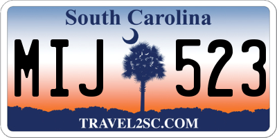 SC license plate MIJ523