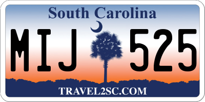 SC license plate MIJ525