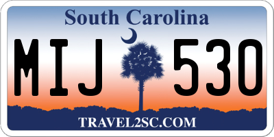 SC license plate MIJ530