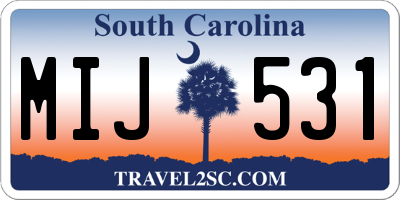 SC license plate MIJ531