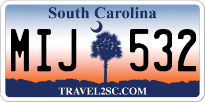SC license plate MIJ532