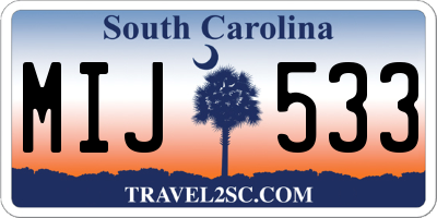 SC license plate MIJ533