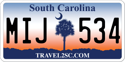 SC license plate MIJ534
