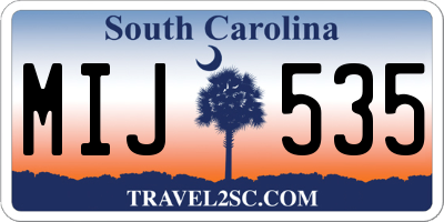 SC license plate MIJ535