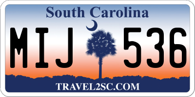 SC license plate MIJ536
