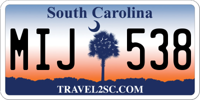 SC license plate MIJ538