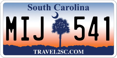 SC license plate MIJ541