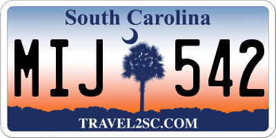 SC license plate MIJ542
