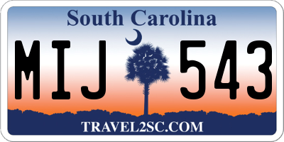 SC license plate MIJ543