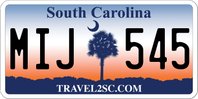 SC license plate MIJ545