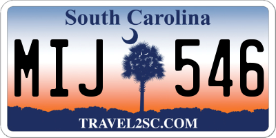SC license plate MIJ546